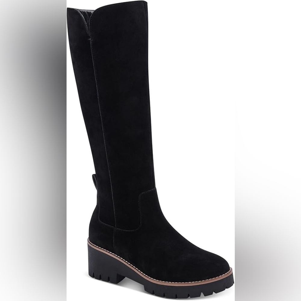 AQUA COLLEGE Women's suede Waterproof Gina Platform Boots
